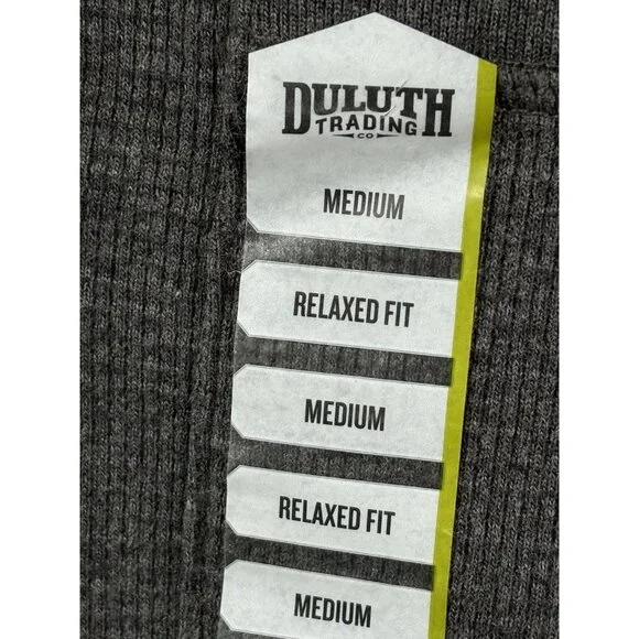 NWT Duluth Trading Co. Burly Thermal Relaxed Fit Henley Men’s M Charcoal Grey - Picture 7 of 15